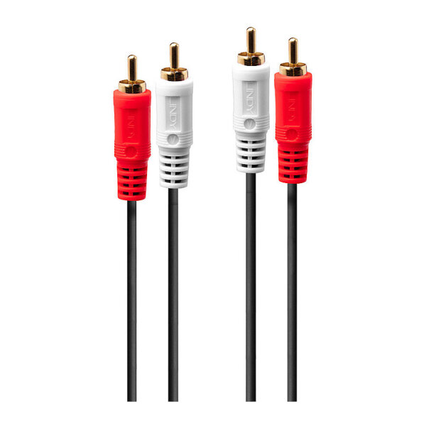 LINDY Audiokabel Stereo 2m 2xRCA (Cinch) m/m vergoldet