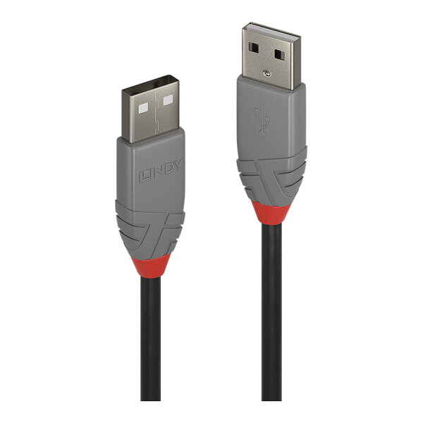 LINDY USB 2.0 Kabel Typ A/A Anthra Line M/M 1m