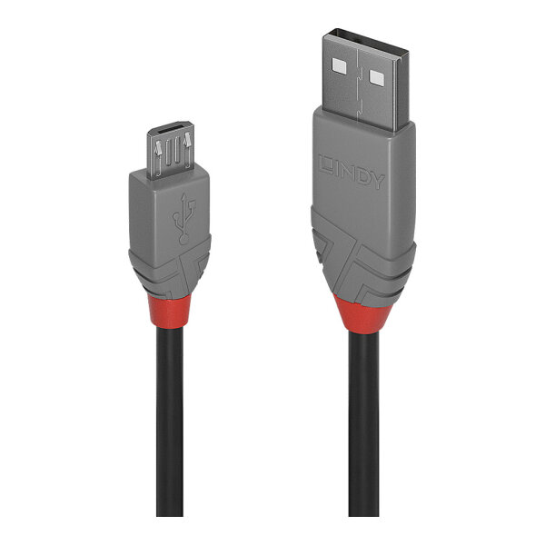 LINDY USB 2.0 Kabel Typ A/Micro-B Anthra Line M/M 0.5m