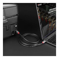 LINDY 0.5m USB 2.0 Typ C an B Kabel, Anthra Line