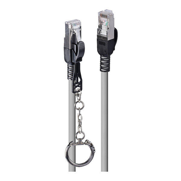 LINDY Patchkabel Cat.6A S/FTP grau 1m verriegelbar