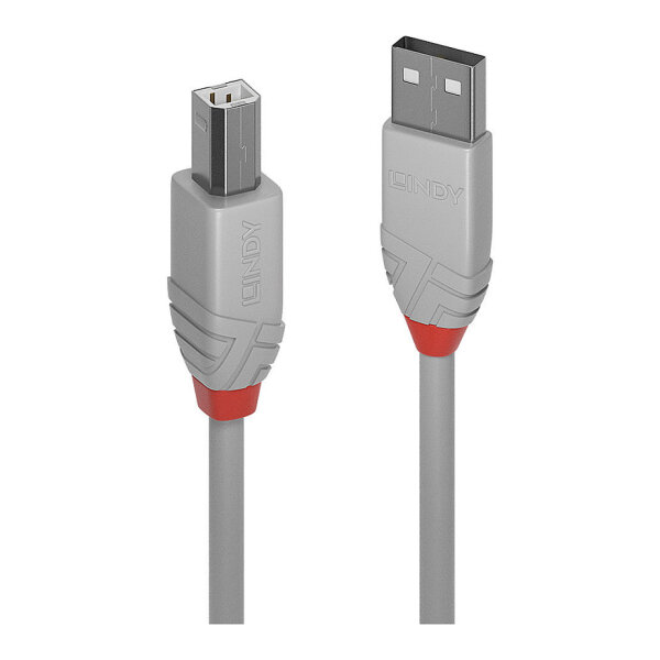 LINDY USB 2.0 Kabel Typ A/B Anthra Line M/M 5m