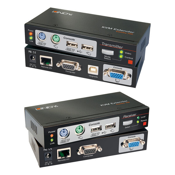 LINDY Cat5 KVM Extender Combo 300 PS/2 USB & VGA