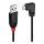LINDY USB 2.0 Kabel Typ A/Micro-B 90° gewinkelt M/M 0.5m