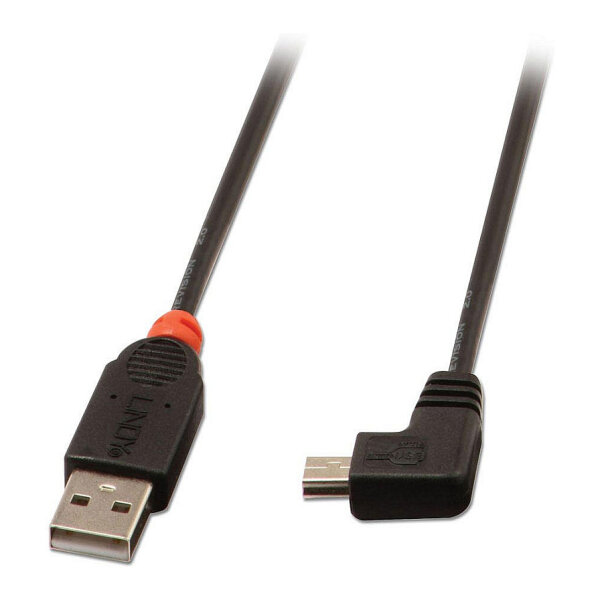LINDY USB 2.0 Kabel Typ A/Mini-B 90° gewinkelt M/M 2m