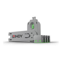 LINDY USB Typ A Portschlösser 4xGrün mit...