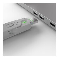 LINDY USB Typ A Portschlösser 4xGrün mit Schlüssel