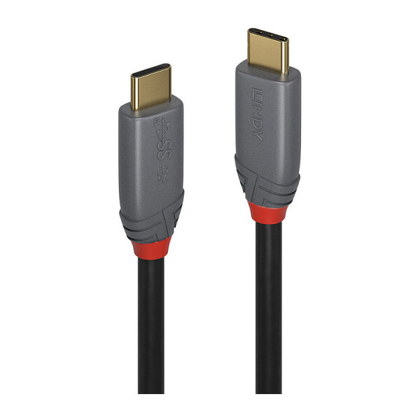 LINDY USB 3.1 Kabel Typ C/C 5A PD Anthra Line M/M 1m