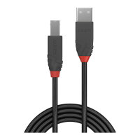 LINDY USB 2.0 Kabel Typ A/B Anthra Line M/M 0.2m