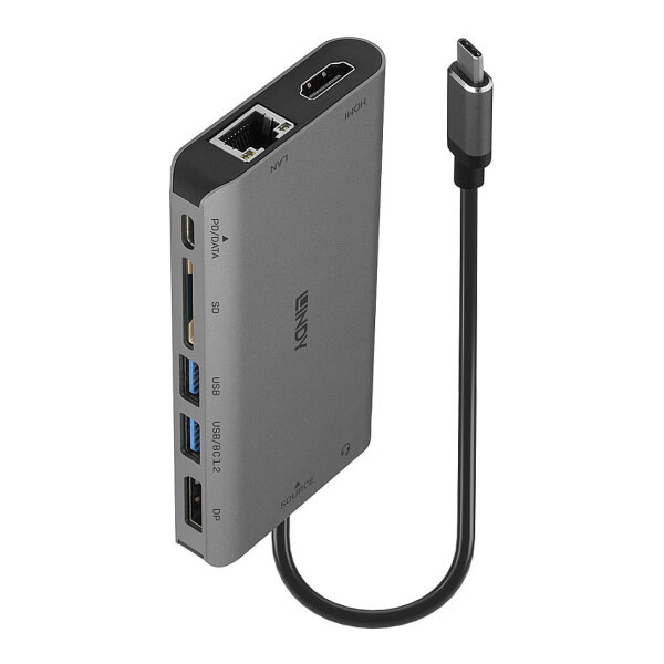 LINDY DST-Mini XT USB-C Mini Dock 4K HDMI&DP PD 3.0 100W