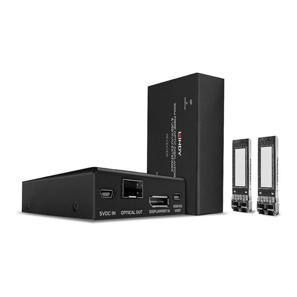 LINDY 300m Fibre Optic DisplayPort 1.2 KVM Extender