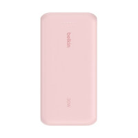 Belkin Powerbank mit integriertem USB-C Kabel, Pink,...