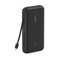 Belkin Powerbank mit integriertem USB-C Kabel, Schwarz,...