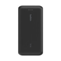 Belkin Powerbank mit integriertem USB-C Kabel, Schwarz, USB-C, 20.000 mAh