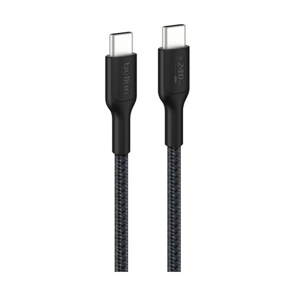 Belkin USB-C auf USB-C Kabel Geflochten, Schwarz, 1m, 240W