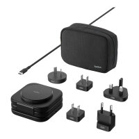 Belkin magnetische Reiseladestation mit Power Adapter (36W), Schwarz, 3 in 1, WIZ024HQBK