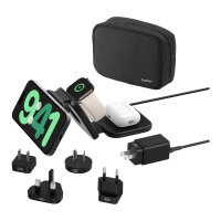 Belkin magnetische Reiseladestation mit Power Adapter (36W), Schwarz, 3 in 1, WIZ024HQBK
