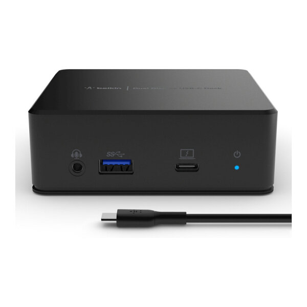 Belkin USB-C Dockingstation für zwei Bildschirme, Schwarz, 8 in 1