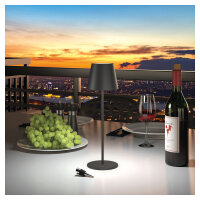 RealPower LED-Tischlampe dimmbar kalt/warm mit Akku, schwar