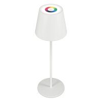 RealPower LED-RGB Tischlampe dimmbar mit Akku,weiss
