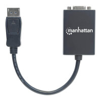 MANHATTAN DisplayPort auf VGA Konverter zum einfachen Anschluss von PCs mit DisplayPort an VGA-Monitore, Beamer und mehr