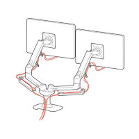 Ergotron LX Dual Side-by-Side Arm - Befestigungskit (Spannbefestigung für Tisch, Tischplattenbohrung, Stange, 2 Gelenkarme, T-Halterung)