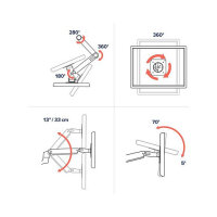 Ergotron LX Dual Side-by-Side Arm - Befestigungskit (Spannbefestigung für Tisch, Tischplattenbohrung, Stange, 2 Gelenkarme, T-Halterung)