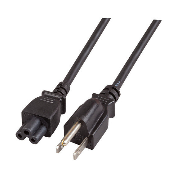 EFB Netzkabel USA/NEMA 5-15P-C5 180°,sw,1.8m,SVT AWG18x3C