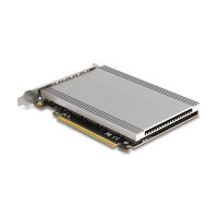 PCI Express x16 Karte zu 4 x intern NVMe M.2 Key M mit Kühlkörper - Bifurcation (LxB: 145 x 111 mm)