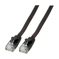 EFB RJ45 Flachpatchkabel U/UTP, Cat.6A, PVC, 0.25m, schwarz