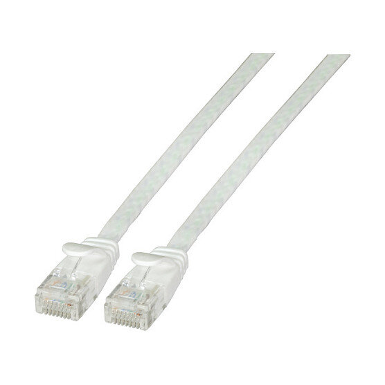 EFB RJ45 Flachpatchkabel U/UTP, Cat.6A, PVC, 2m, weiß
