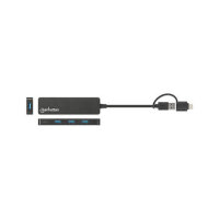 MANHATTAN 4-Port USB 3.0 Typ-C / Typ-A Kombi-Hub schwarz