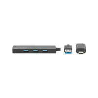 MANHATTAN 4-Port USB 3.0 Typ-C / Typ-A Kombi-Hub schwarz