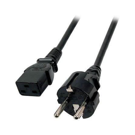EFB Netzkabel Schutzkontakt 180°-C19 180°,sw,1.8m,3x1.50mm