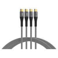 EFB USB-C Kabelset 100W PD 3.0 5A E-Marker Chip 2x1m grau