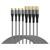 EFB USB-A auf USB-C Kabelset 60W QC 3A 0,5+1+2+3m grau