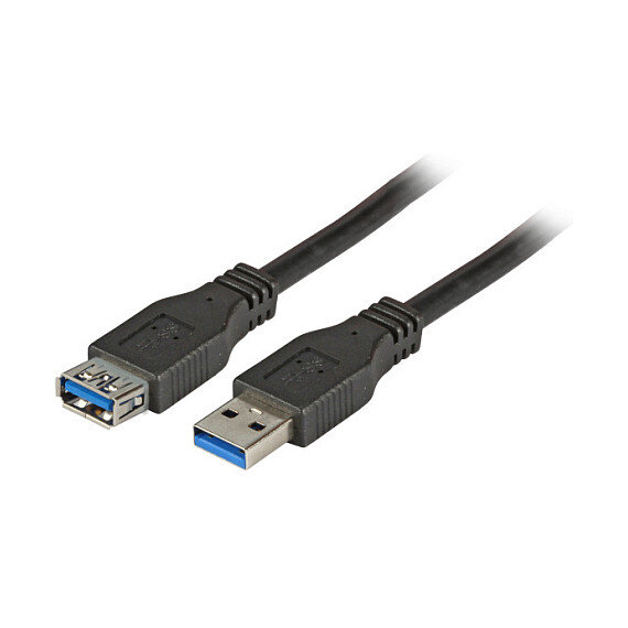 EFB USB3.0 Verlängerungskabel A-A,St-Bu,1.8m,schwarz,Premium