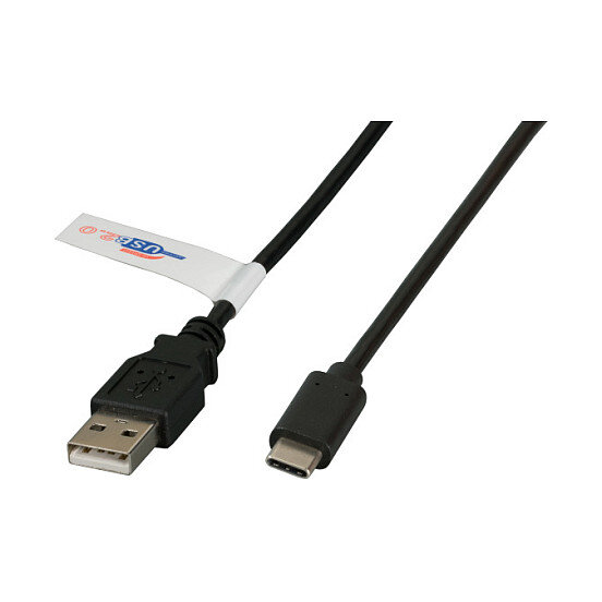 EFB USB2.0 Anschlusskabel A-C,St.-St.,0.5m,schwarz,Premium
