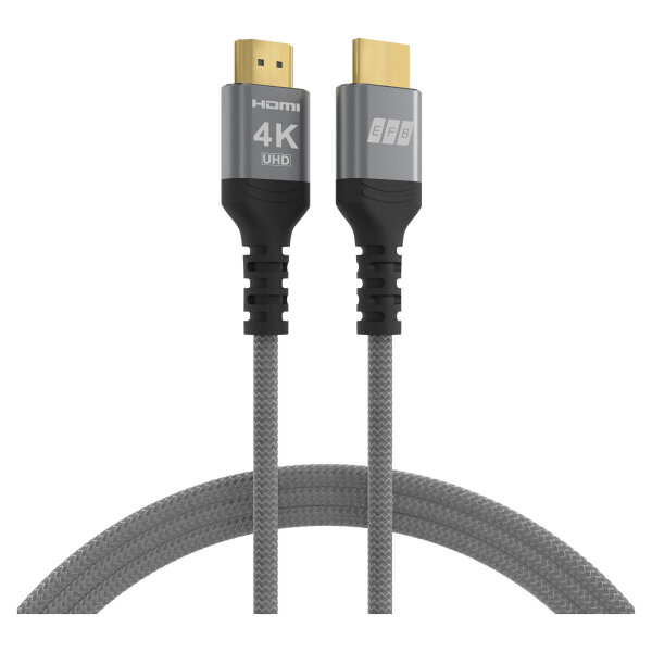 EFB HDMI Kabel High-Speed m. Ethernet 4K60Hz 2,0m grau