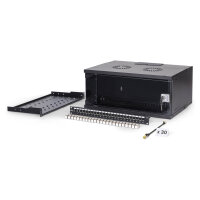 DIGITUS 19" Netzwerk-Set 4HE Wandgehuse und Zubehr...