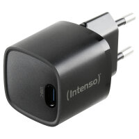 Intenso Power Adapter W30C² GaN, Schwarz UBS-C-Ladeadapter mit 30 Watt Ladeleistung, Leichtes und handliches Design