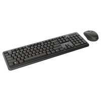 TRUST TKM-350 Tastatur und Maus Set, kabellos, Deutsches QWERTZ-Layout, Flüssigkeitsgeschützt