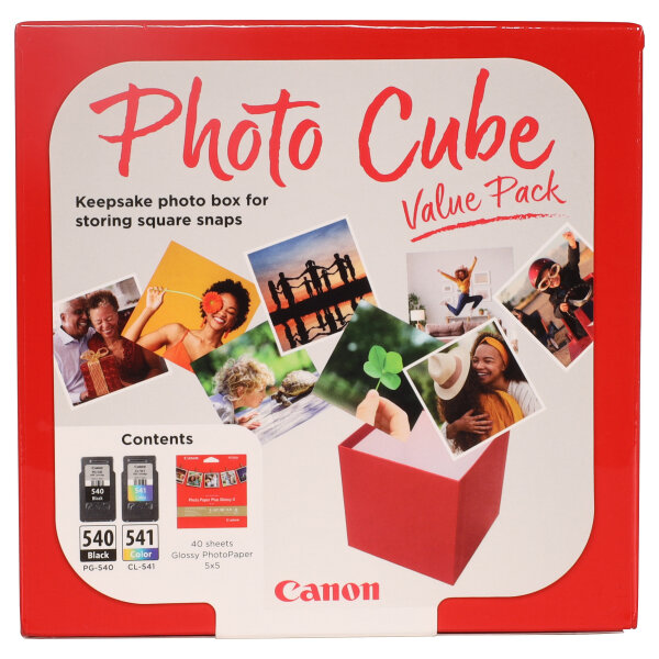 Canon PG-540 + CL-541 schwarz, color Druckerpatronen + Fotopapier, 2er-Set