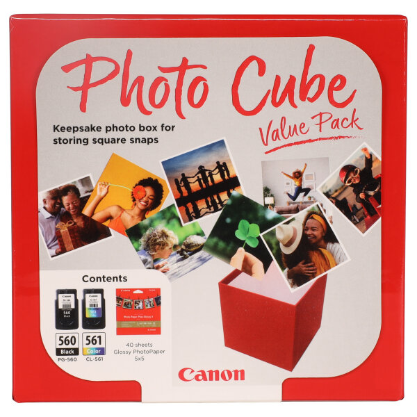 Canon Original Druckerpatronen PG-560 + CL-561 schwarz, color + Fotopapier, 2er-Set