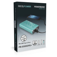 RealPower Powerbank PB-20000 PD light blue