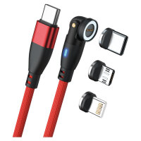 RealPower Magnetic cable 100 Watt,1m,rot mit Adaptern