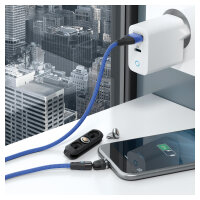 RealPower Magnetic cable 3 Amp,1m,blau mit Adaptern