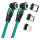 RealPower Magentic cable,1m 2x magnetisch,grün mit Adaptern