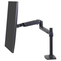 Ergotron LX Monitor Arm mit hoher Sule (schwarz)