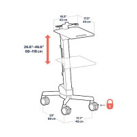ERGOTRON NeoFlex Laptop Cart belastbar bis 6,8kg. Anhebung bis 51cm fuer Notebooks von 30,5 - 43,2cm 12 bis 17 Zoll